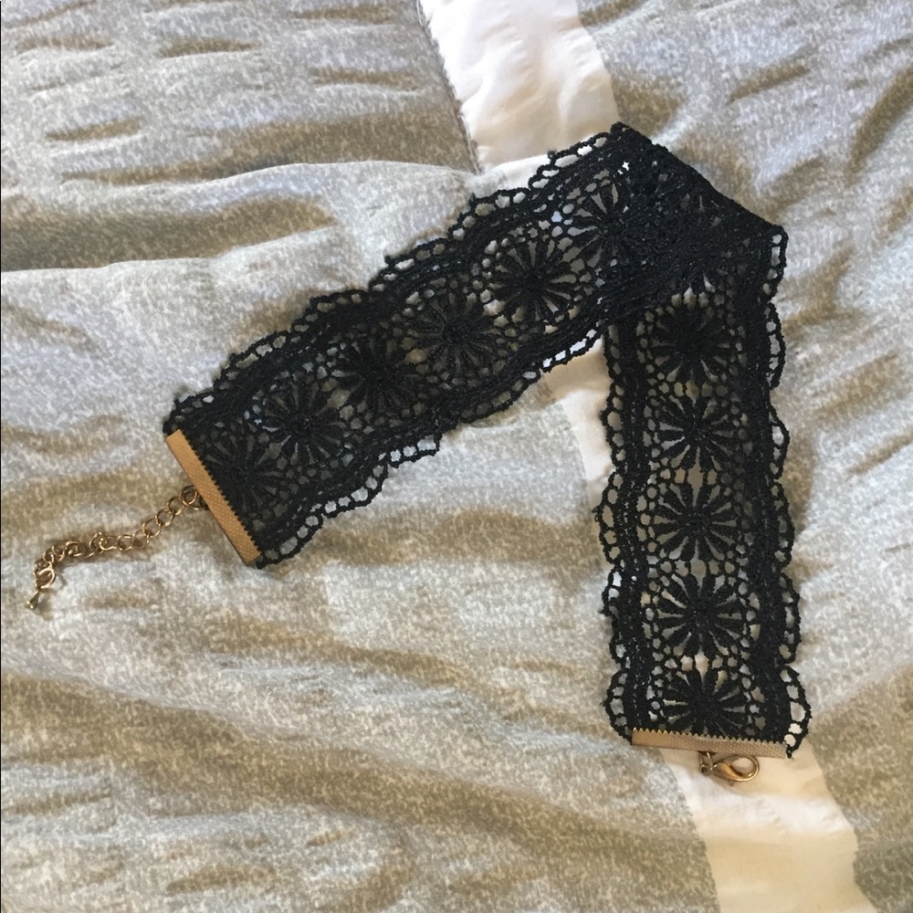 Black lace choker necklace